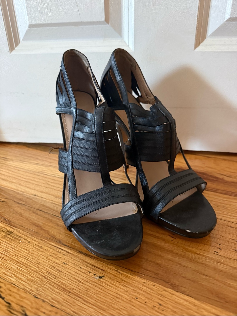 French Connection Black Strappy Heels Sandals Size 42 / US 11